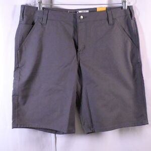 NWT‎ Carhart Womens 16 37x10 Gray Loose Fit Rugged Canvas 10" Work Shorts